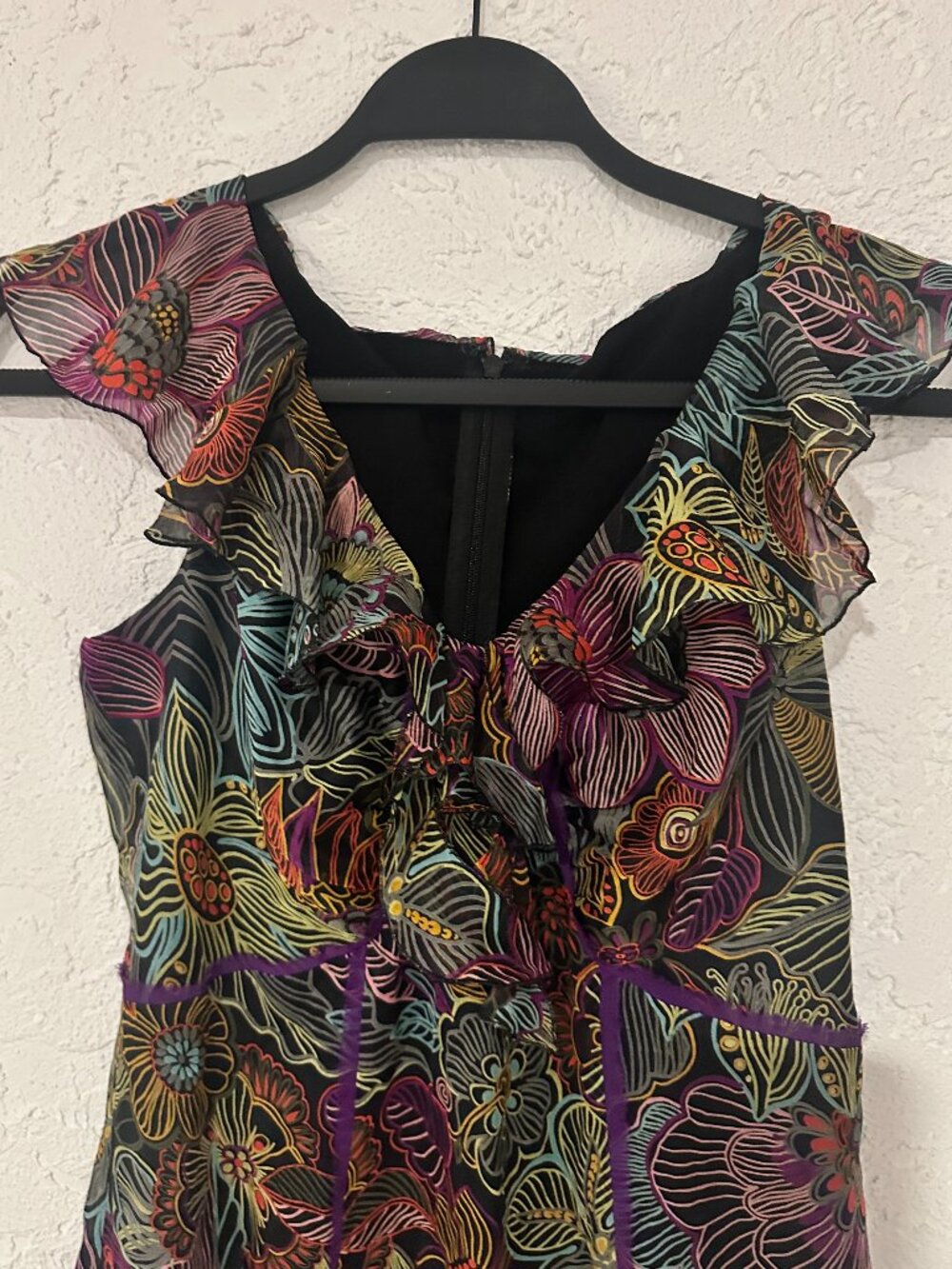 Floral Ruffle Midi Dress in Multi-Color - Picture 3 of 11